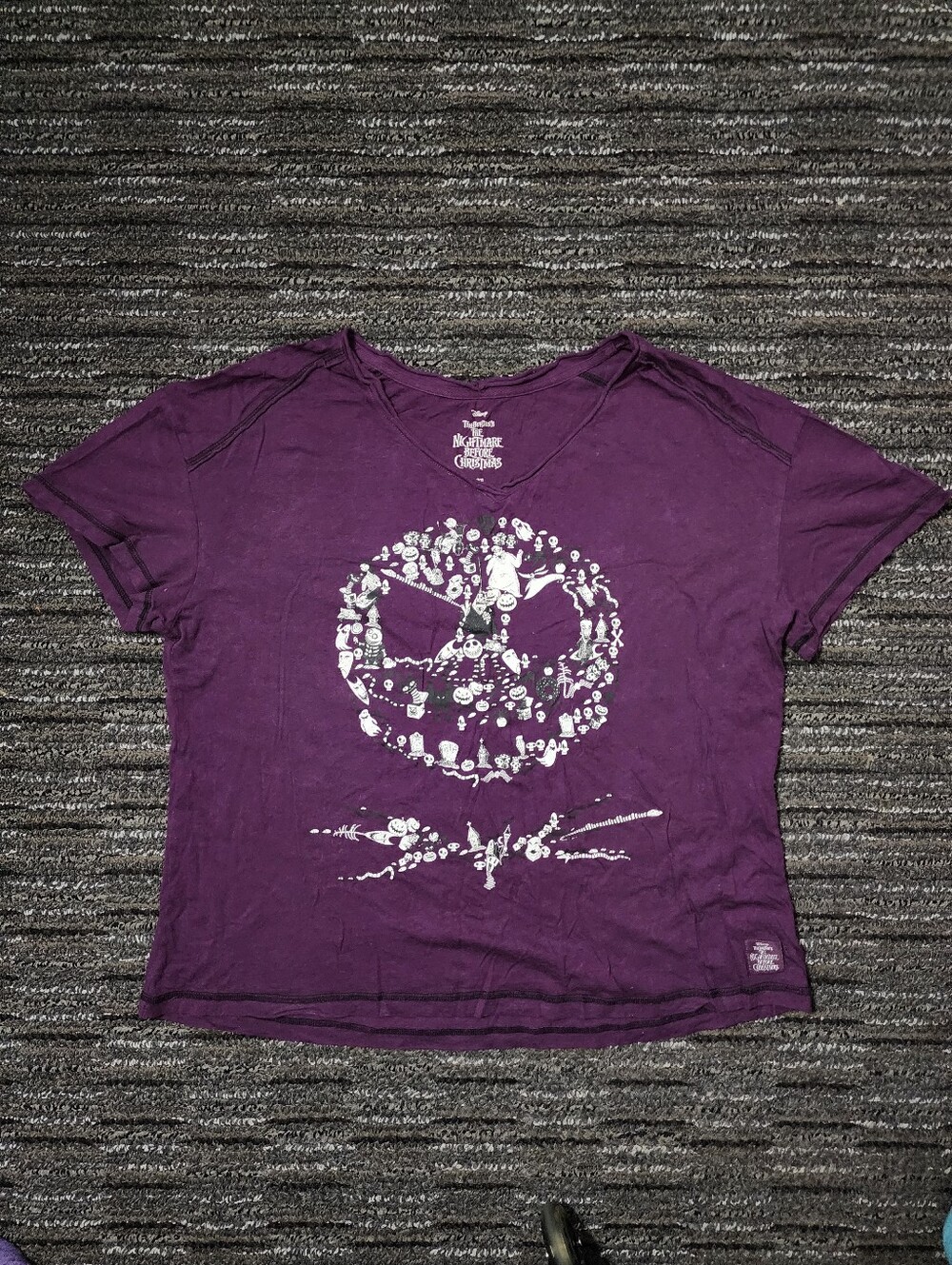 DISNEY Nightmare Before Christmas T-shirt Halloween Purple Women's XL (16-18)